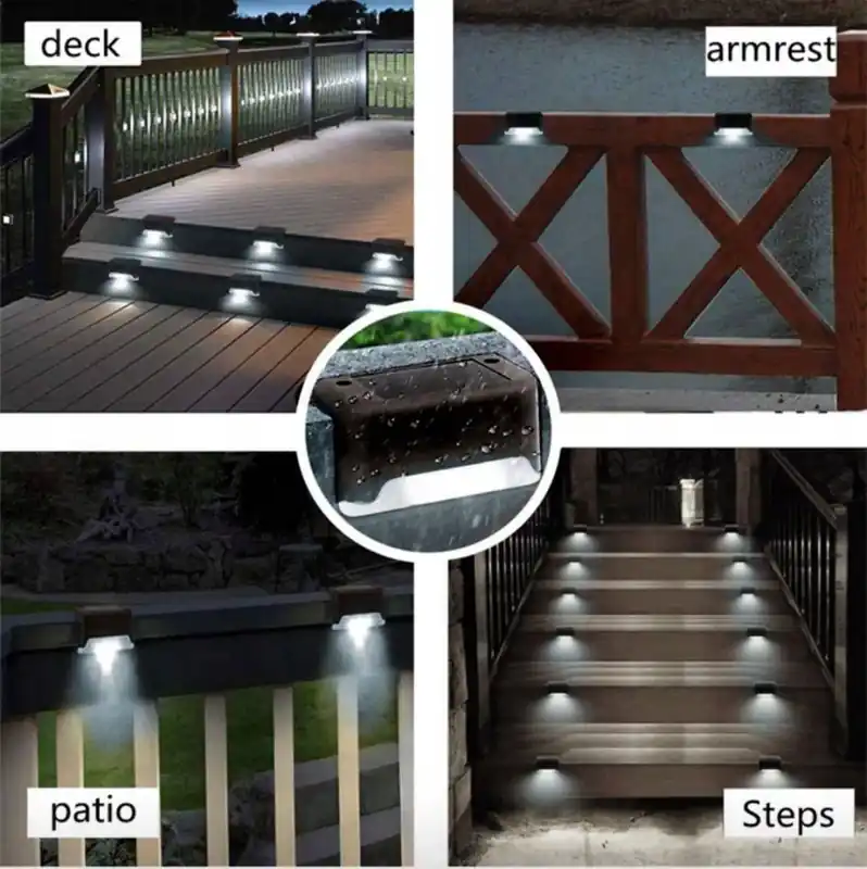 Zestaw 4PCS Solarna Lampa Schodowa Tarasowa LED Darmowa dostawa