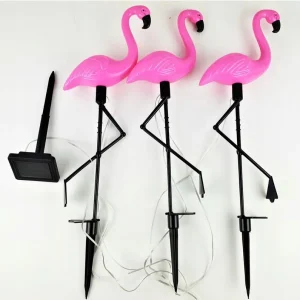 Wyjątkowa oferta Zestaw 3 lamp solarnych flamingi różowe 3PCS