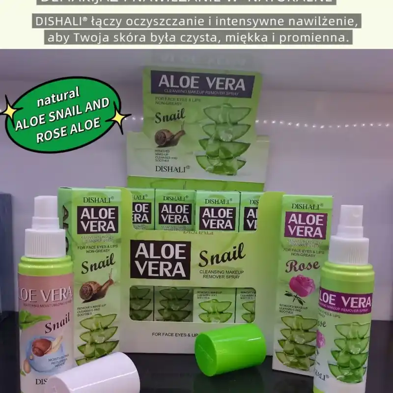 Nowy Zestaw do Demakijażu & Nawilżania Aloe Vera Snail Rose DISHAL