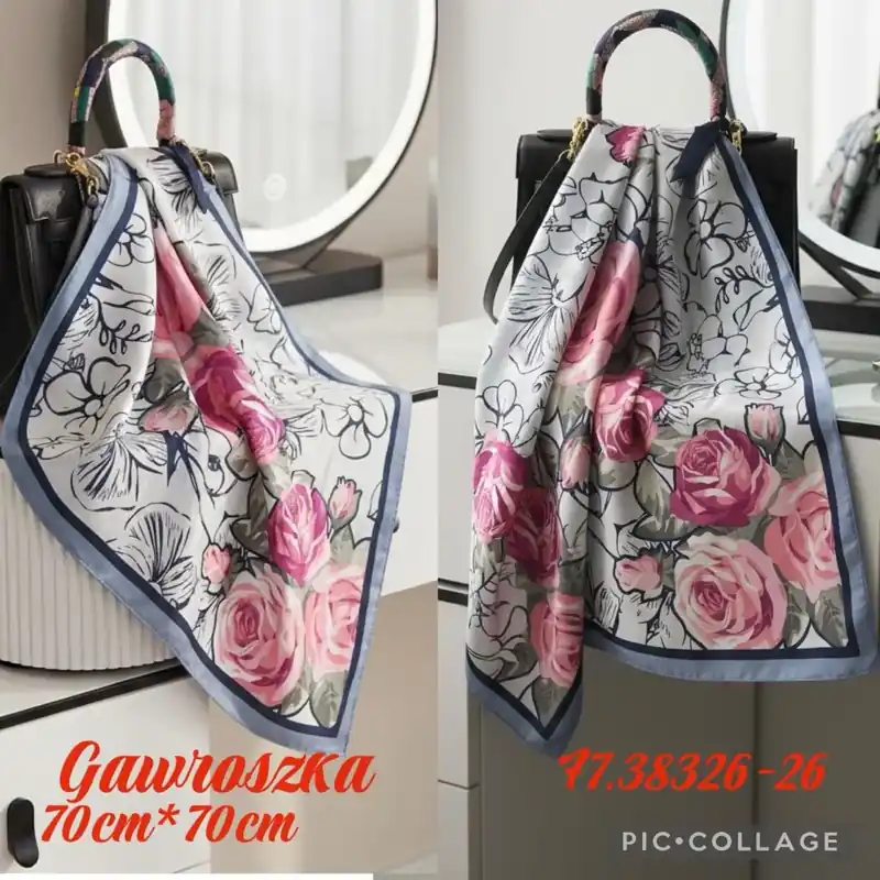 Wysoka jakość Chusta Damska Kwiatowa 70cm x 70cm
