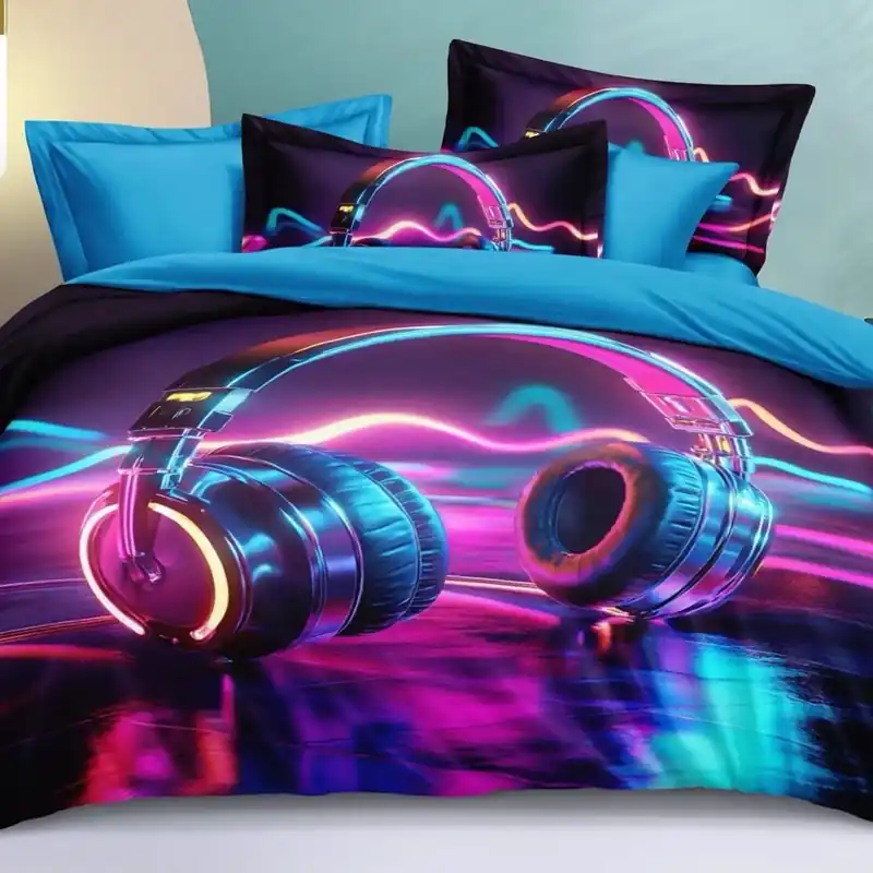 Zniżka Komplet Pościeli Stan Faktyczny 3CZ 160/200 Słuchawki Neon
