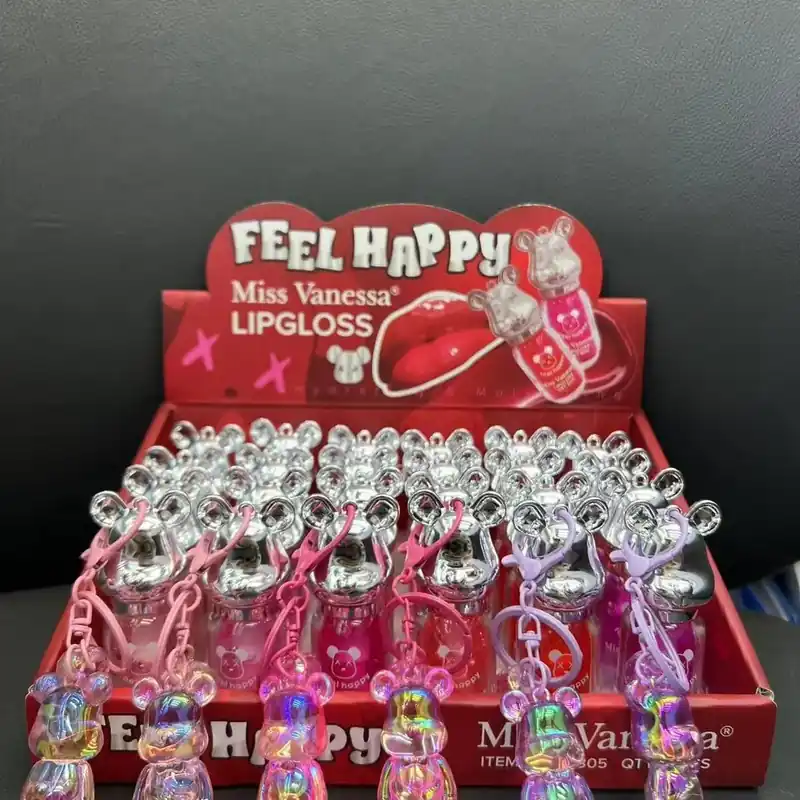 Lip Gloss Miss Vaneesa Feel Happy z misiem 24 szt Promocja