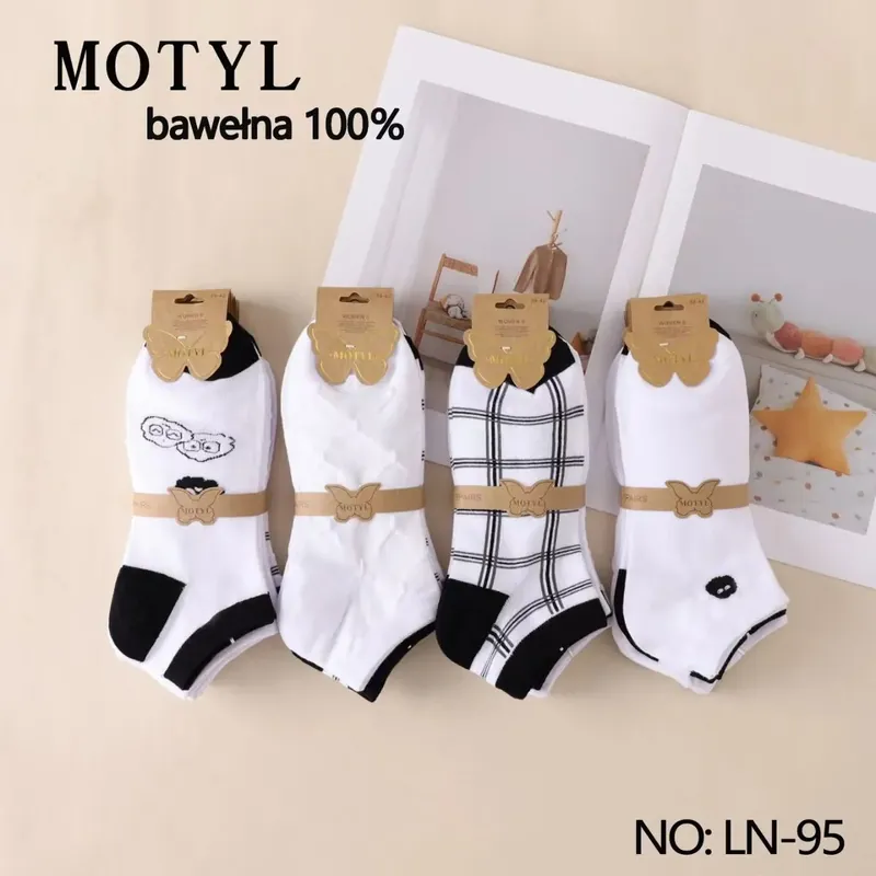 Wyprzedaż Skarpetki damskie motylek 100% bawełna NO.LN-95
