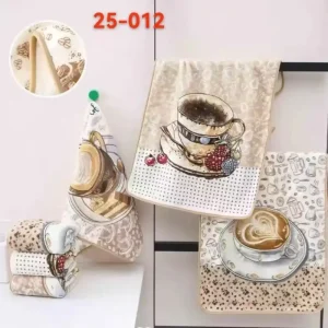 Zestaw ścierek z mikrofibry 40/60 motyw kawowy Rabat