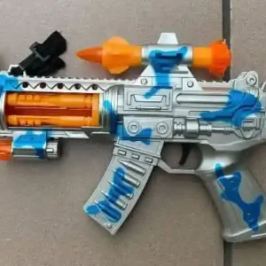 Wyjątkowa oferta Pistolet na kulki dla dzieci kamuflażowy niebiesko-srebrny