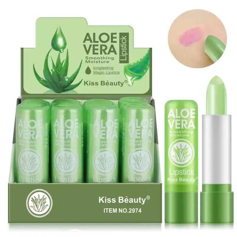 Taniej Balsam do ust Kiss Beauty Aloe Vera zielony