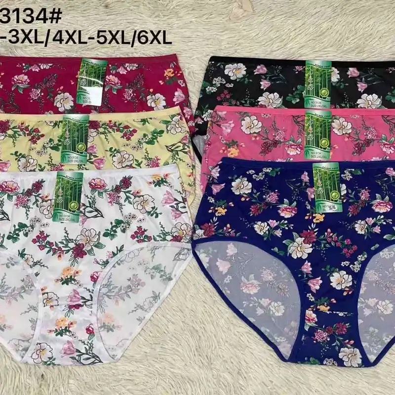 Zniżka Majtki damskie bawełniane kwiatowe wzory XL-6XL