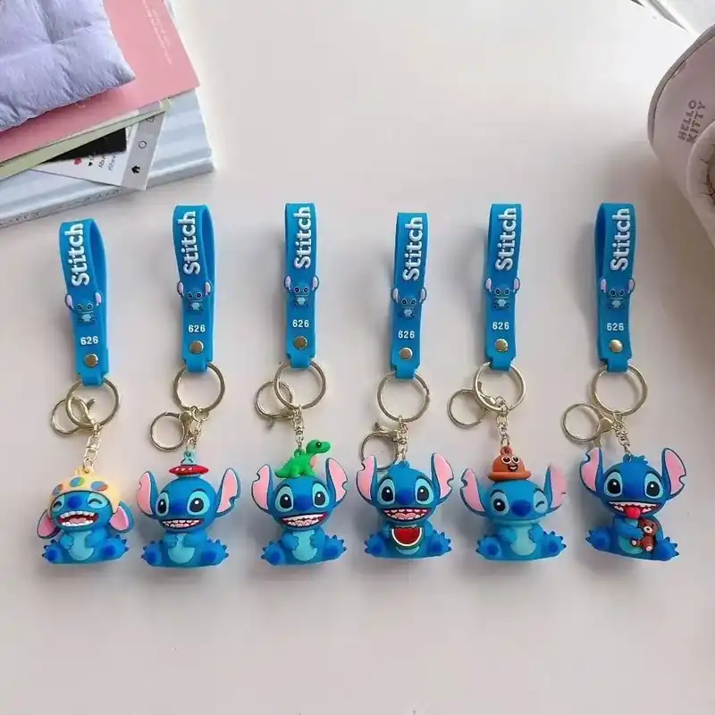 Dostępne od ręki Brelok do Kluczy Stitch Disney - figurka PVC niebieska
