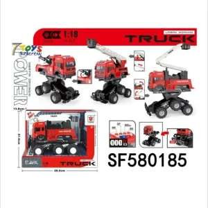 Zabawka Metalowy Truck z Dźwigiem 1:18 Czerwony Niska cena