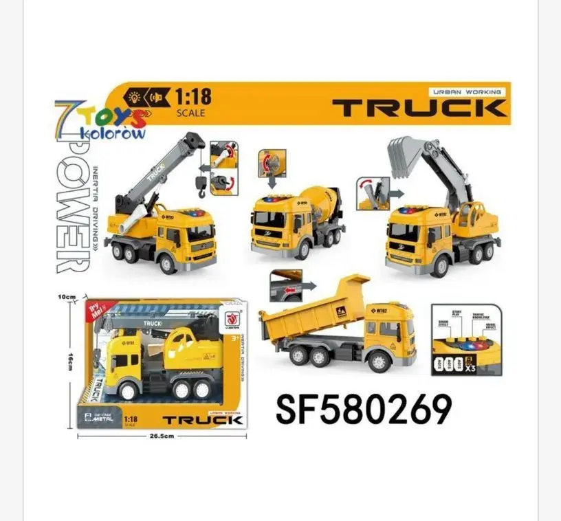 Metalowa zabawka Truck 1:18 kolorowy SF580269 Darmowa dostawa