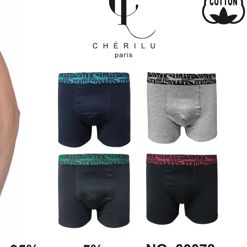 Bezpieczne zakupy Bokserki męskie Cherilulu bawełna 95% M/XXL/XXXL NO.60078