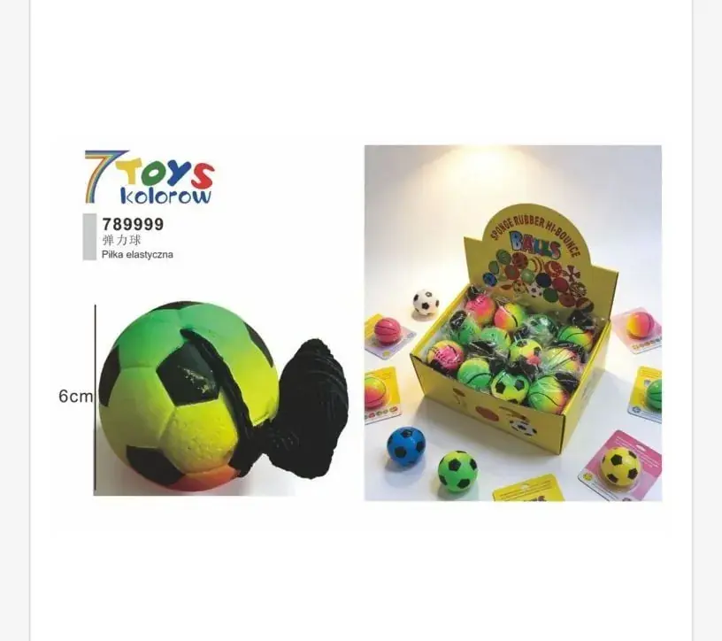 Piłka Kauczukowa 7Toys Średnica 6cm Zielono-Czarna Ostatnie sztuki