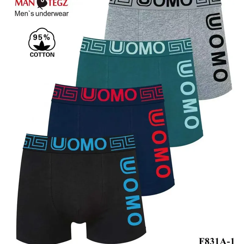 Bokserki męskie UOMO 4 szt. XL-XXL 95% bawełna F831A-1 Do wyczerpania zapasów