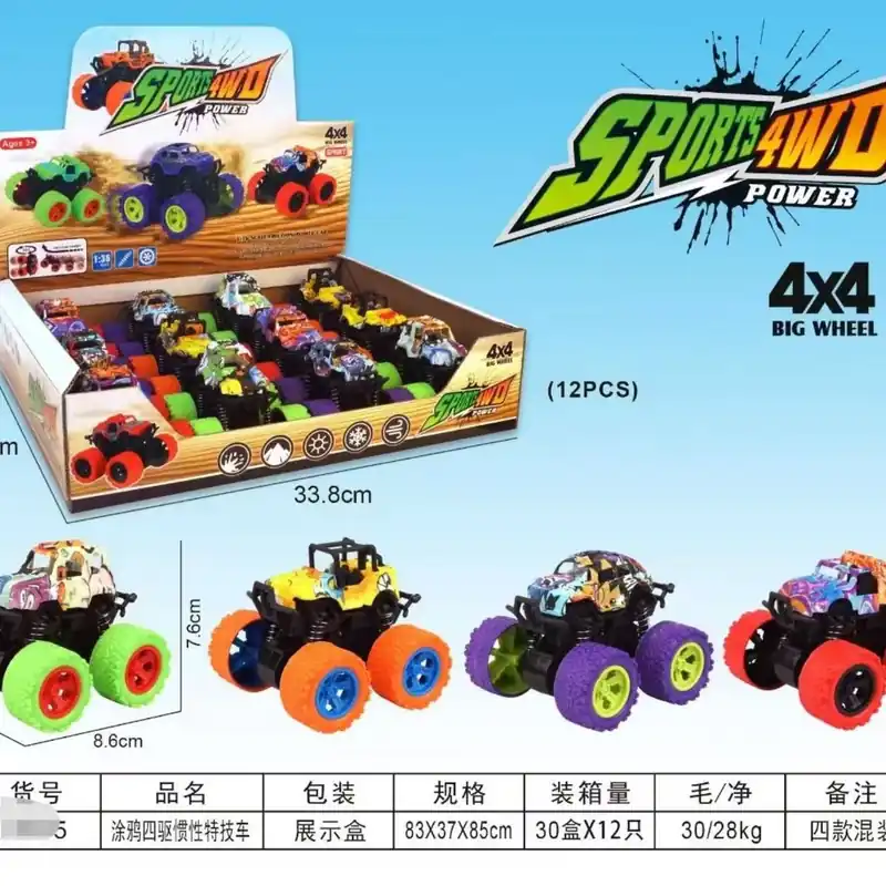 Zabawki Sport 4WD Power - samochody terenowe 4x4, 12 szt Darmowa dostawa