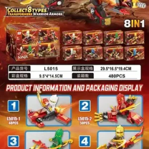 Ograniczona ilość Klocki Ninja L5015 Collect 8 Types 480PCS 29.5x15.19cm