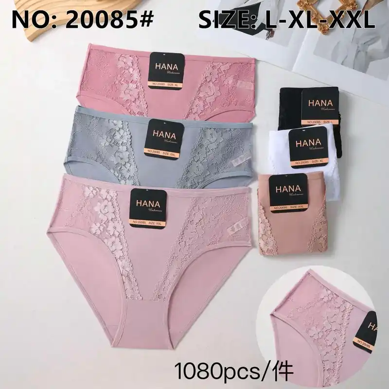 Hana Majtki Damskie Koronkowe Różowe Szare Czarne L-XXXL Oferta czasowa