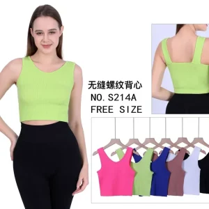 Top damski rib knit FREE SIZE S214A limonka Szybka wysyłka