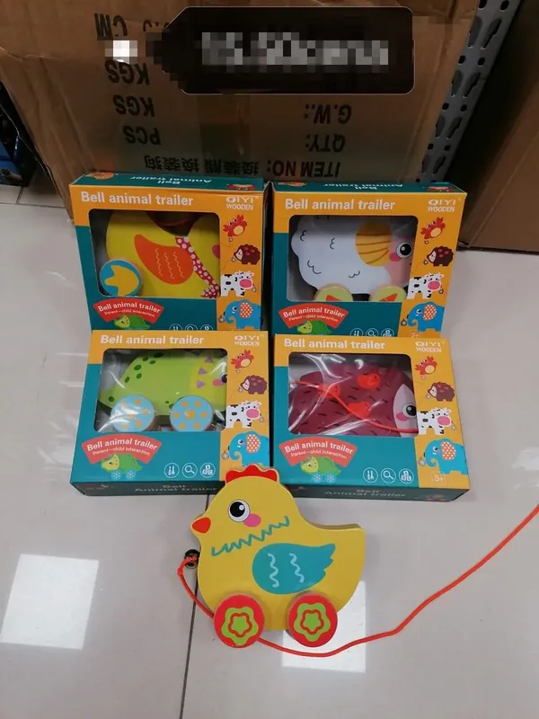 Wyjątkowa oferta Zabawka drewniana Bell Animal Trailer YiYi 3+