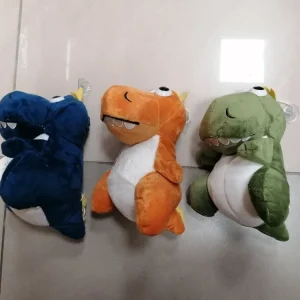 Zestaw pluszowych dinozaurów 20cm niebieski pomarańczowy zielony Premium