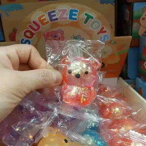 Okazja Gniotek Squeeze Toy Miś Różowy z Brokatem
