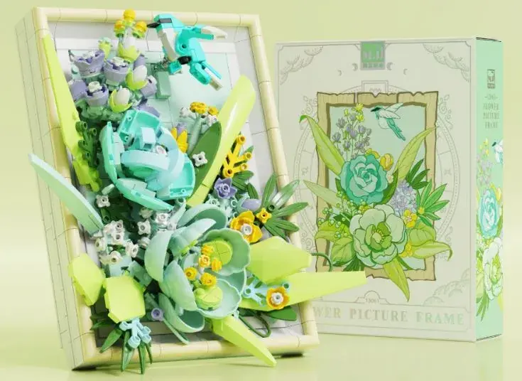 Zestaw klocków Flower Picture Frame kwiaty miętowe Rabat