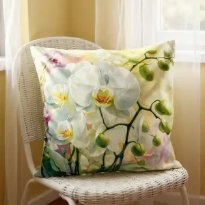 Wyjątkowa oferta Poszewka na poduszkę 42x42cm orchidea biała zielona