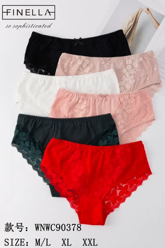 Dostępne od ręki Finella Damskie Majtki Koronkowe M/L XL XXL Wielokolorowe