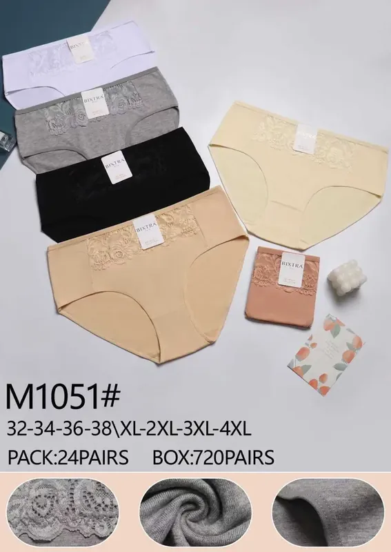Hit sprzedaży Bikini Bixtra z koronką beżowy/czarny/szary XL-4XL