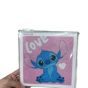 Zestaw DIY diamentowy Stitch Love 15x15cm Wyprzedaż