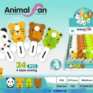Wyjątkowa oferta Mini wentylator ręczny Animal Fan 7cm mix 4 zwierząt kolorów