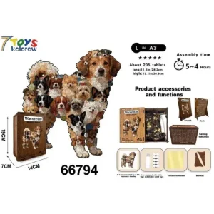 Zamów dziś Puzzle 3D WacoToy kolorowy pies 205 elementów L/A3