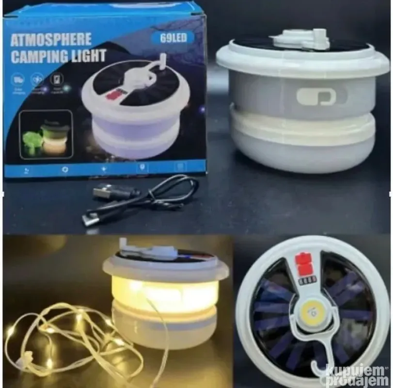 Lampa kempingowa Atmosphere 69LED solarna z RGB Wysoka jakość